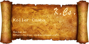 Koller Csaba névjegykártya