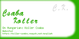 csaba koller business card